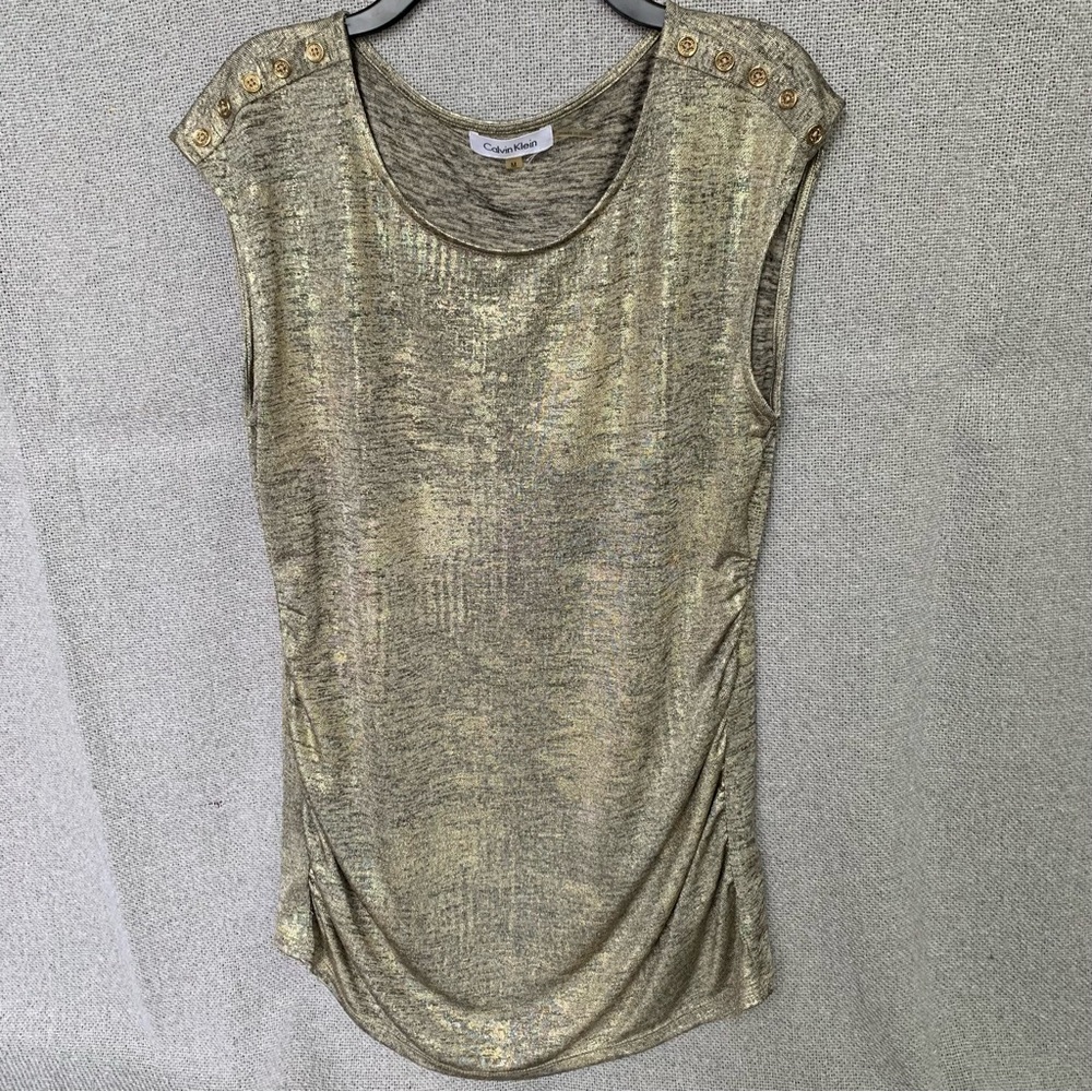 NWOT Calvin Klein Metallic Blouse